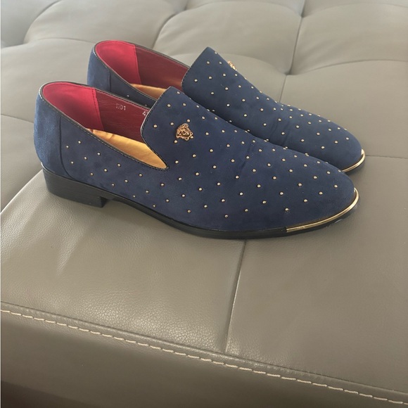 Navy blue and gold man shoes - Picture 3 of 5